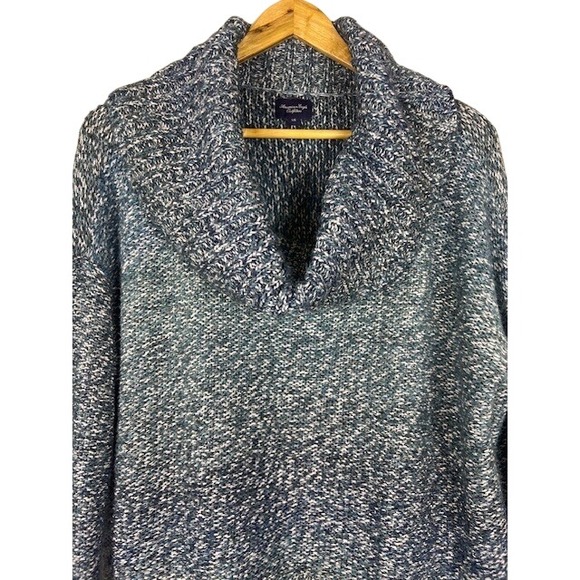 American Eagle Outfitters Cowl Neck Marled Knit Sweater Women Blue‎ M - Picture 13 of 13